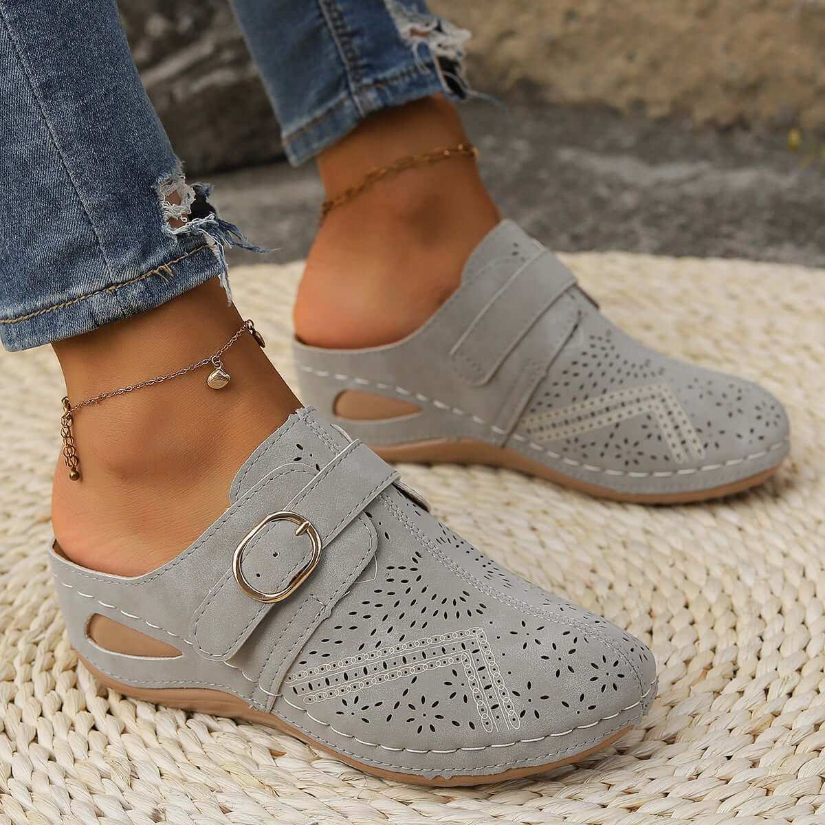 Suede Round Toe Wedge SandalsElevate your style with these Suede Round Toe Wedge Sandals. Mid heels provide comfortable support while the Elastomer and Suede material ensure durability. ImportedShoesPlush Fashion ShopPlush Fashion ShopSuede Round Toe Wedge Sandals