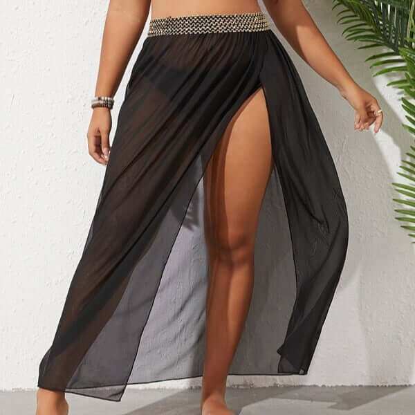 Women's Plus Size Breathable Mesh Split Beach SkirtElevate your beach style with our Plus Size Women's Breathable Mesh Split Beach Skirt. Perfect for swimming and wading, this shirt skirt is available in sizes XL-5XLSkirtsPlush Fashions ShopPlush Fashion ShopSize Breathable Mesh Split Beach Skirt