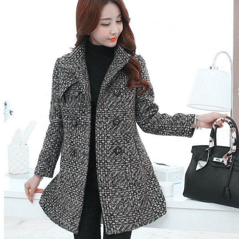 Fashion Thick Plaid woolen coat women's clothingElevate your style with our Fashion Thick Plaid woolen coat for women! Made from high-quality material, this coat is not only fashionable but also provides warmth anWomens coatsPlush Fashions ShopPlush Fashion ShopFashion Thick Plaid woolen coat women'