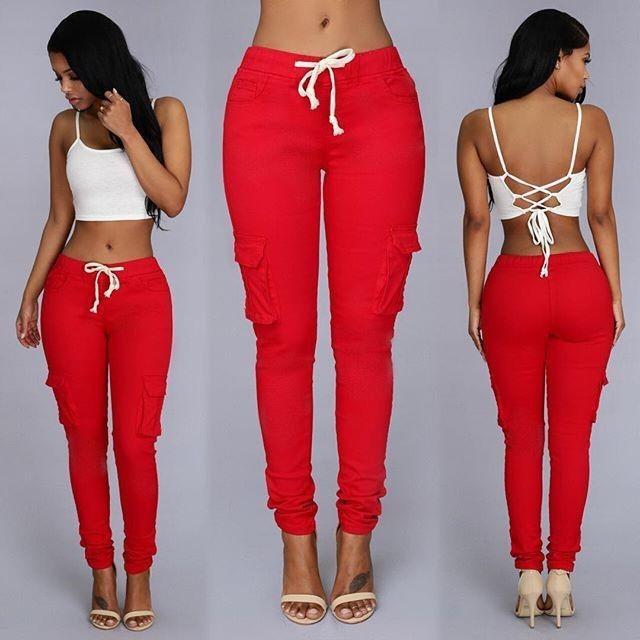 Women's multi-bag casual pantsElevate your style with our Women's multi-bag casual pants! Made of high-quality cotton, these fitted trousers feature a comfortable middle-waisted design and a stylPantsPlush Fashions ShopPlush Fashion ShopWomen'