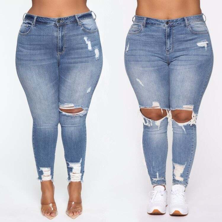 Stretch Ripped Women Plus Size Jeans Plus Size JeansUpgrade your street style with our Stretch Ripped Women Plus Size Jeans! Made of comfortable cotton with a high waist, these jeans will flatter your figure and give JeansPlush Fashions ShopPlush Fashion ShopStretch Ripped Women