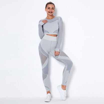 Seamless Knitted Absorbent Yoga Long-Sleeved SuitExperience ultimate comfort and style in this Seamless Knitted Absorbent Yoga Long-Sleeved Suit. The breathable fabric, consisting of 70% nylon, 20% polyester, and 1Yoga SetPlush Fashions ShopPlush Fashion ShopSeamless Knitted Absorbent Yoga Long-Sleeved Suit