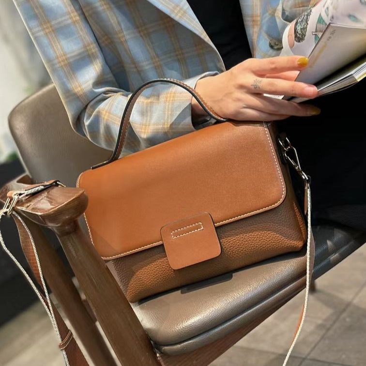 Leather Handbags New Style Single-shoulder Messenger BagThis leather handbag is a must-have for any fashion-forward individual. Made with high-quality leather, it exudes a retro vibe with its belt decoration and car stitcHandbagsPlush Fashions ShopPlush Fashion ShopLeather Handbags