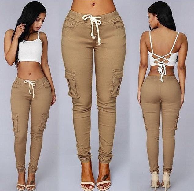 Women's multi-bag casual pantsElevate your style with our Women's multi-bag casual pants! Made of high-quality cotton, these fitted trousers feature a comfortable middle-waisted design and a stylPantsPlush Fashions ShopPlush Fashion ShopWomen'