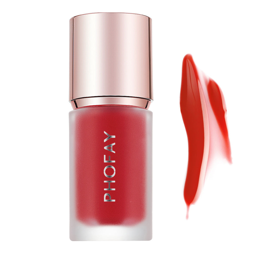 PHOFAY Mousse Liquid Blush with lightweight, matte finish, and sponge applicator.