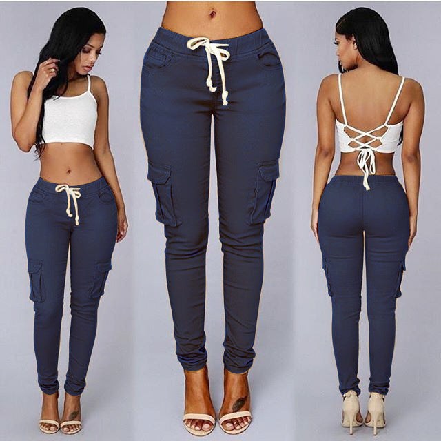 Women's multi-bag casual pantsElevate your style with our Women's multi-bag casual pants! Made of high-quality cotton, these fitted trousers feature a comfortable middle-waisted design and a stylPantsPlush Fashions ShopPlush Fashion ShopWomen'