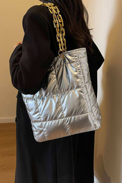 Ladies Bubble Texture Chain HandbagIntroducing our Bubble Texture Chain Handbag, the perfect accessory for any occasion. Made with durable polyester material and imported for quality, this medium-sizeHand bagPlush Fashion ShopPlush Fashion ShopBubble Texture Chain Handbag