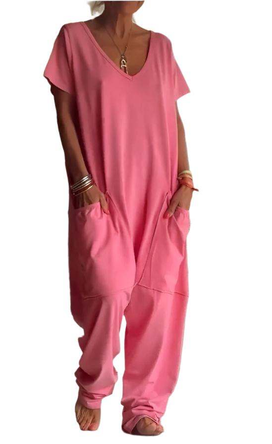 Womens Solid Color V-neck Oversized Pocket JumpsuitIntroducing our Women's Solid Color V-neck Oversized Pocket Jumpsuit! Made with comfortable Polyester fabric and available in a variety of trendy colors, this jumpsuJumperPlush Fashions ShopPlush Fashion Shop-neck Oversized Pocket Jumpsuit