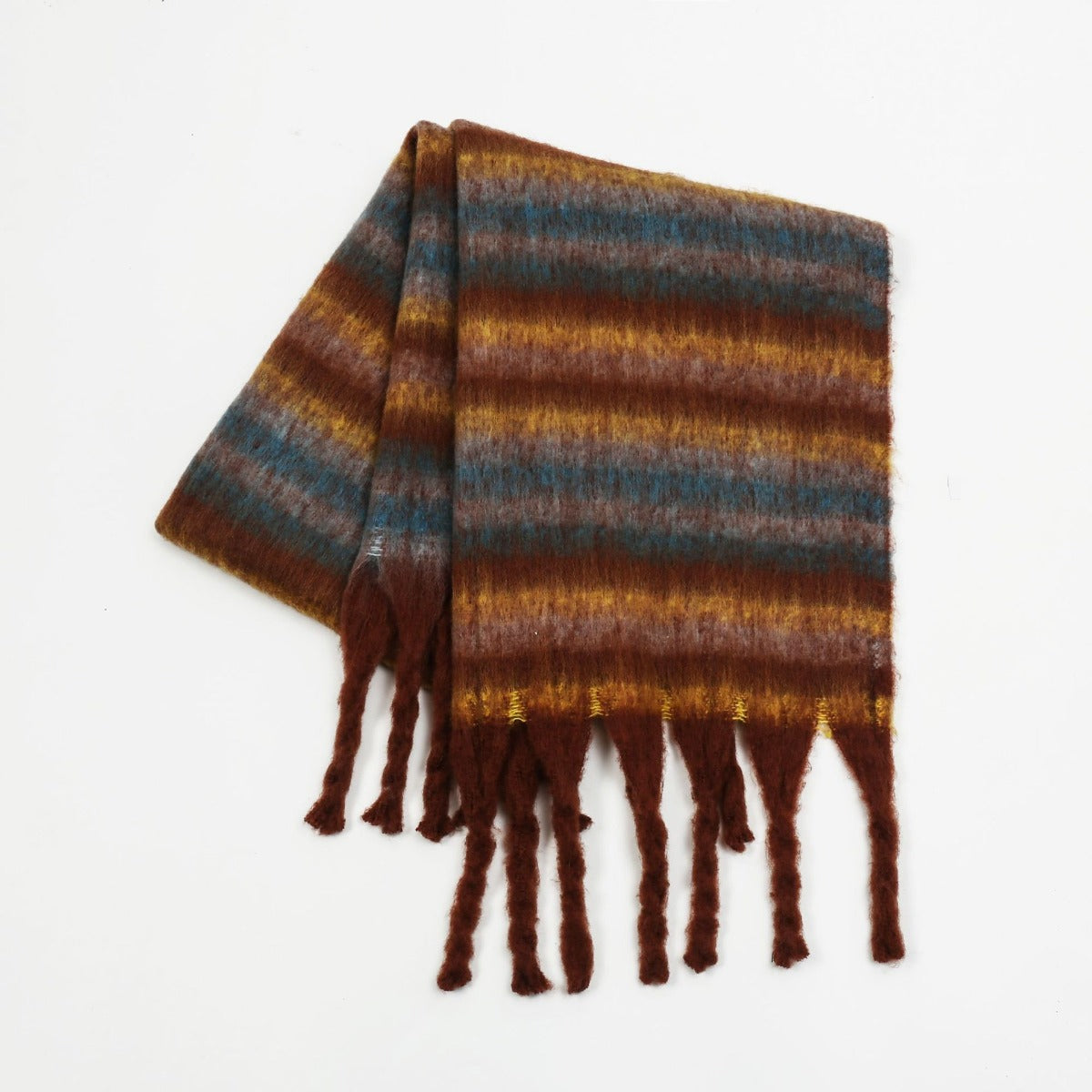 Fringe Contrast Striped Polyester ScarfWrap yourself in style with our Fringe Contrast Striped Polyester Scarf! Made from 100% polyester, this versatile scarf is perfect for any occasion. Its generous lenScarfPlush Fashion ShopPlush Fashion ShopFringe Contrast Striped Polyester Scarf