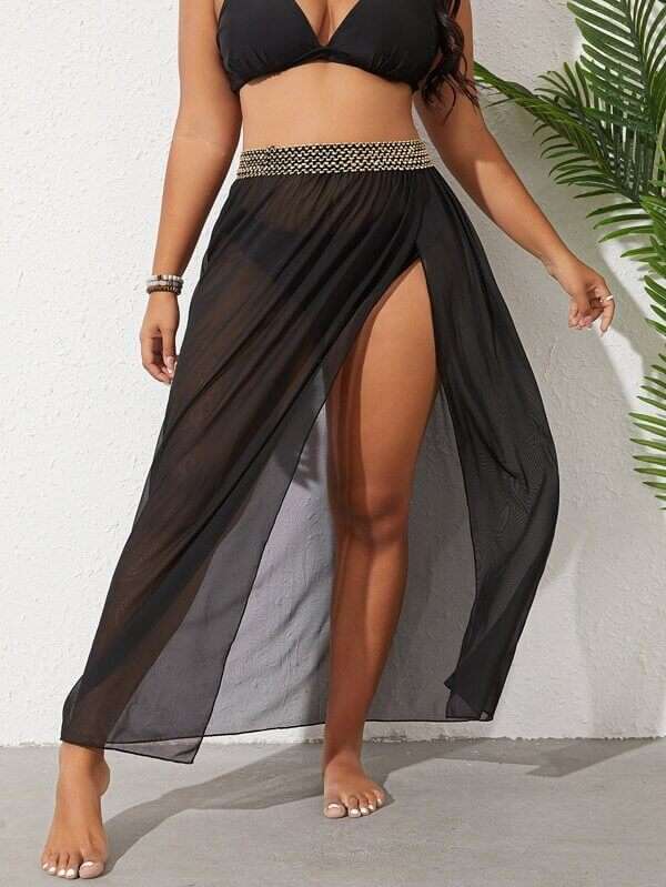 Women's Plus Size Breathable Mesh Split Beach SkirtElevate your beach style with our Plus Size Women's Breathable Mesh Split Beach Skirt. Perfect for swimming and wading, this shirt skirt is available in sizes XL-5XLSkirtsPlush Fashions ShopPlush Fashion ShopSize Breathable Mesh Split Beach Skirt