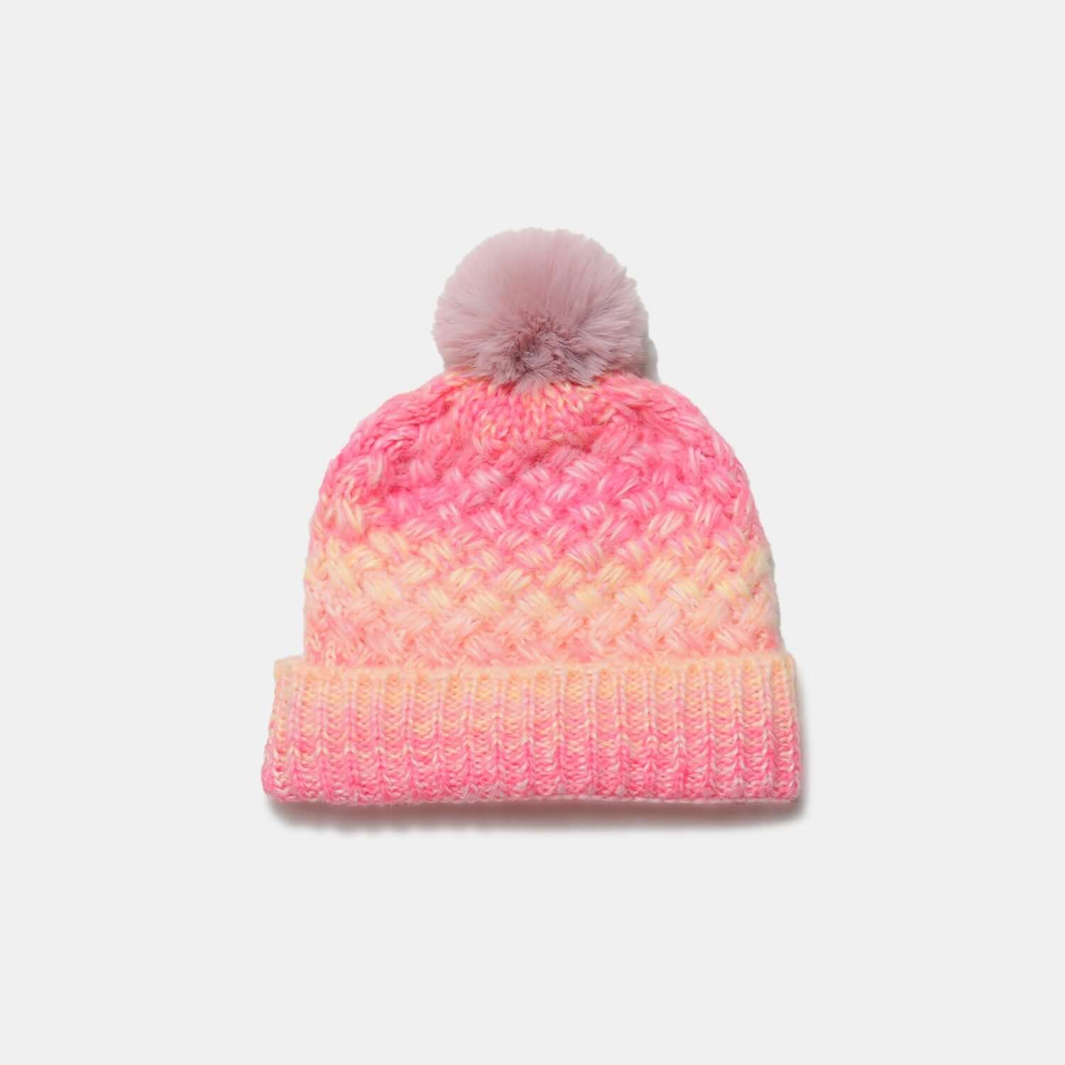 Gradient Knit Hat with PompomStay warm and stylish with our Gradient Knit Hat with Pompom! Made with a soft and cozy blend of acrylic and polyester, this imported hat is the perfect addition to HatPlush Fashion ShopPlush Fashion ShopGradient Knit Hat