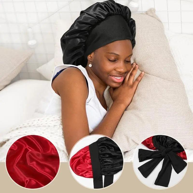 Women's Double Layered Silk Bonnet Hair Care Sleeping Hat with ElasticExperience ultimate hair protection and comfort while you sleep with the AWAYTR Double Layered Satin Night Caps for Women. Our satin sleep cap comes with a wide, sofhead scarfPlush Fashions ShopPlush Fashion ShopDouble Layered Silk Bonnet Hair Care Sleeping Hat