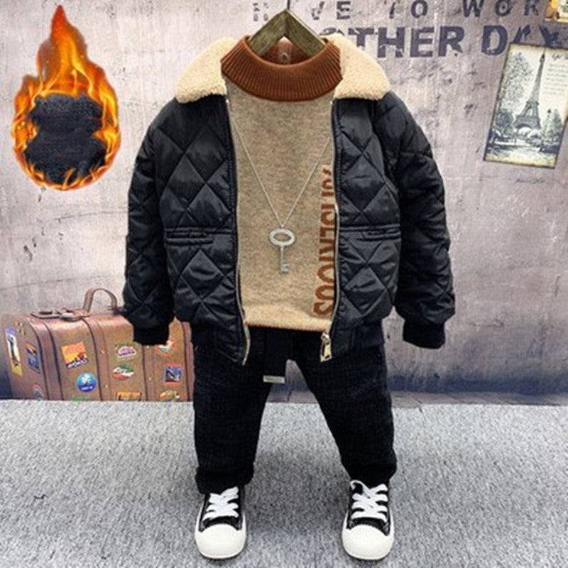 Boys Fleece & Cotton Sweater Jeans SuitBoys Fleece &amp; Cotton Sweater Jeans Suit
Introducing our Boys Fleece &amp; Cotton Sweater Jeans Suit, the perfect blend of fashion and comfort for your little oneBoys jean setPlush Fashions ShopPlush Fashion ShopBoys Fleece & Cotton Sweater Jeans Suit