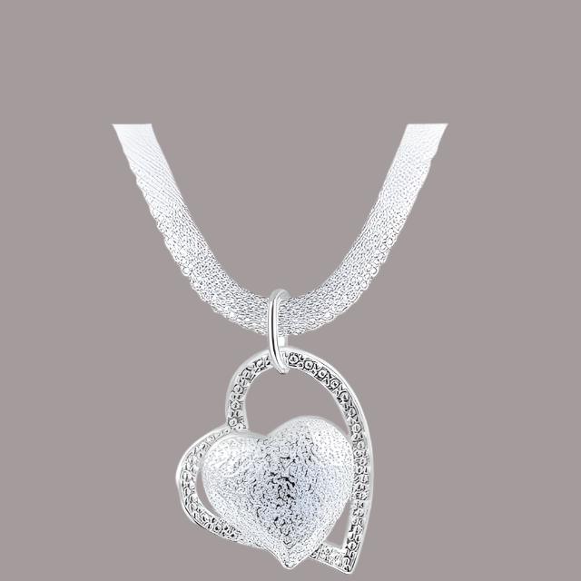 Fine Jewelry Silver Net Style Heart NecklaceFall in love with our Fine Jewelry Silver Net Chain Heart Necklace! This Korean style necklace is made with environmental protection copper and plated with thick silChainPlush Fashions ShopPlush Fashion ShopFine Jewelry Silver Net Style Heart Necklace