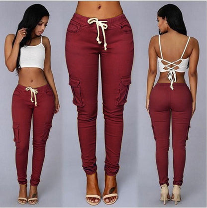 Women's multi-bag casual pantsElevate your style with our Women's multi-bag casual pants! Made of high-quality cotton, these fitted trousers feature a comfortable middle-waisted design and a stylPantsPlush Fashions ShopPlush Fashion ShopWomen'