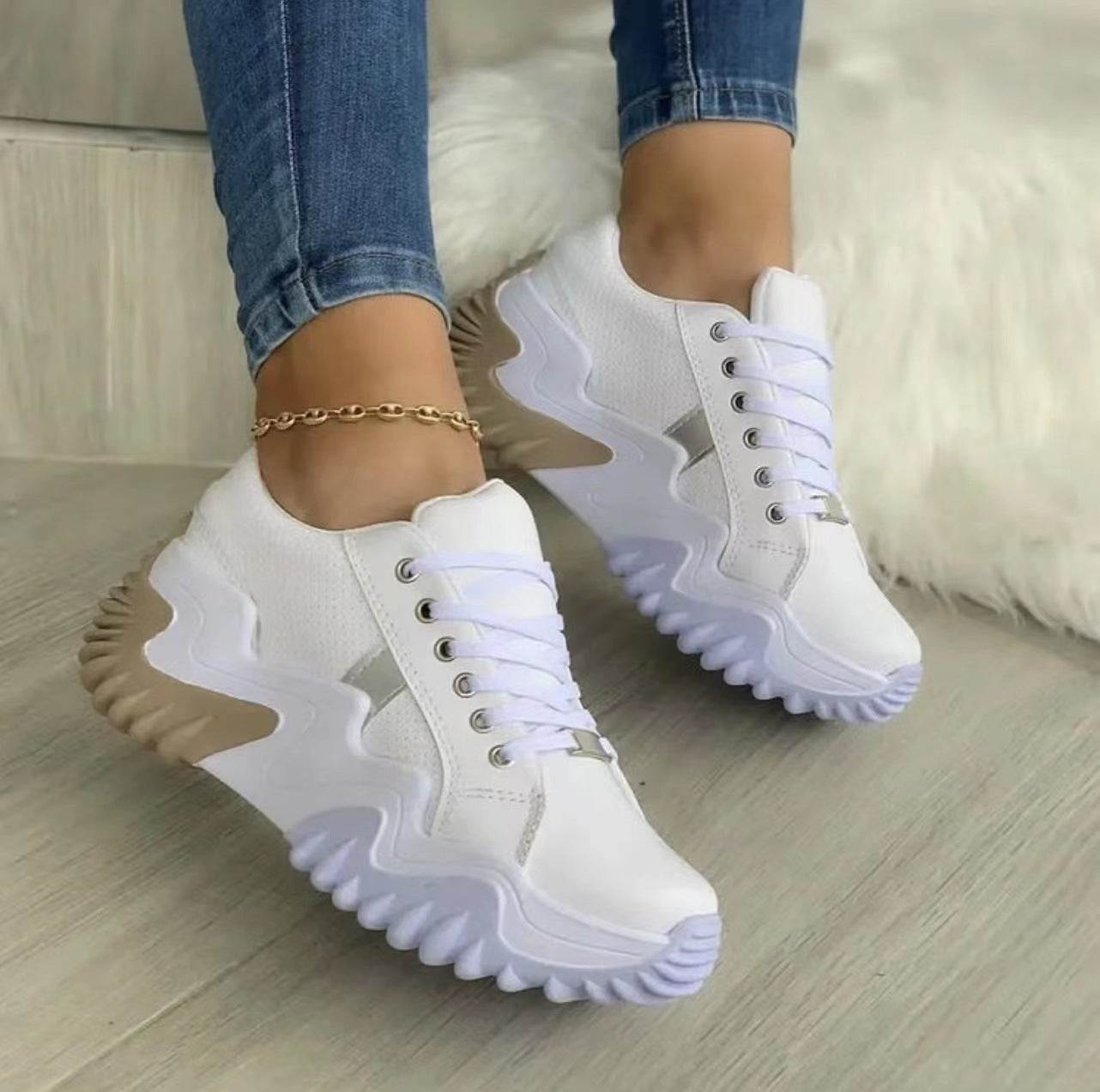 Women Shoes Lace-up Sports SneakersExperience both style and comfort with our Women's Shoes Lace-up Sports Sneakers! Featuring a unique design with a variety of colors to choose from, these sneakers aSneakersPlush Fashions ShopPlush Fashion ShopWomen Shoes Lace-