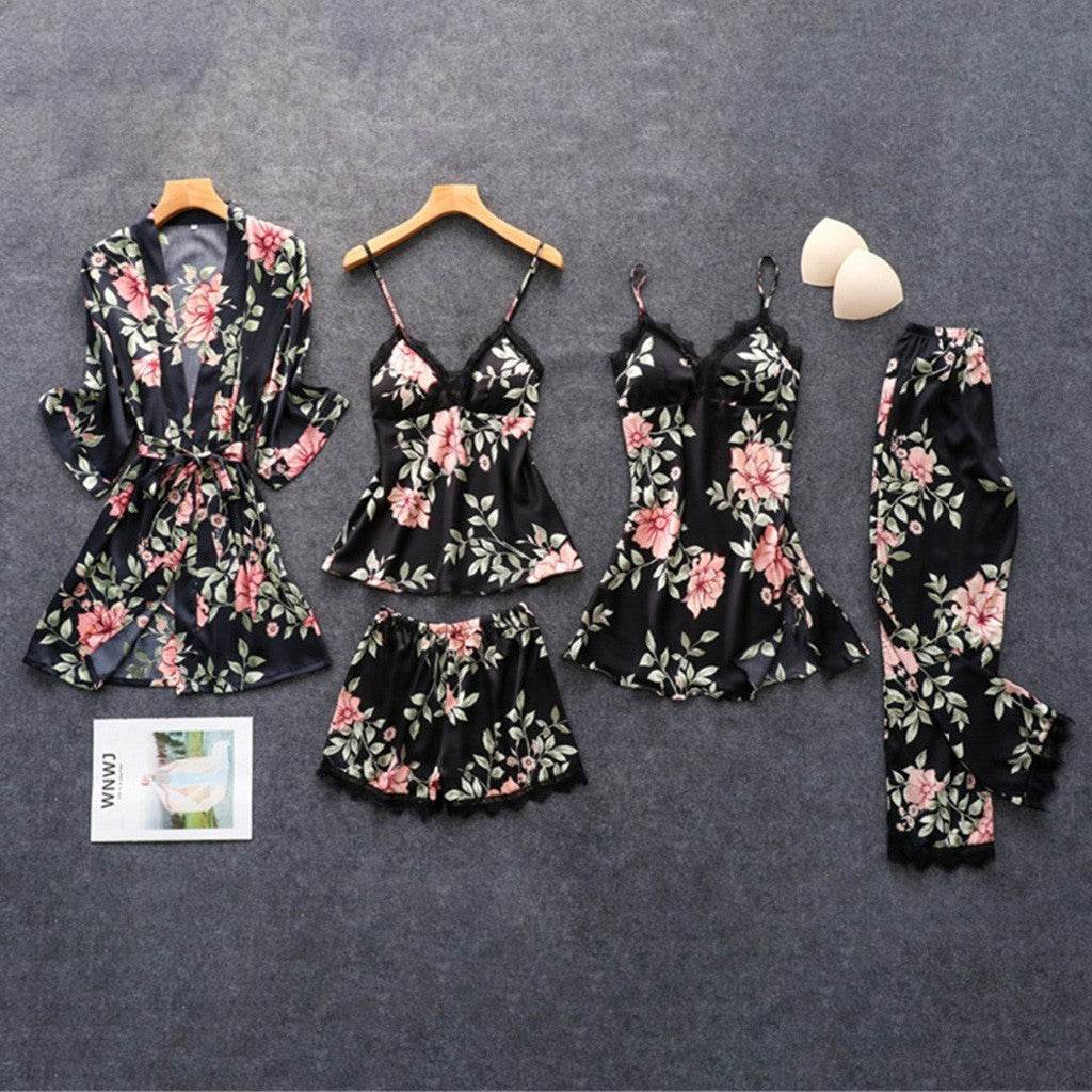 Women's Loose Comfortable Lace Five-Piece Pajama SetWomen's Loose Comfortable Lace Five-Piece Pajama Set
Indulge in luxurious comfort with our Pajamas Printed Women' Sleeping Set. This five-piece set is designed for uHomewearPlush Fashions ShopPlush Fashion ShopLoose Comfortable Lace