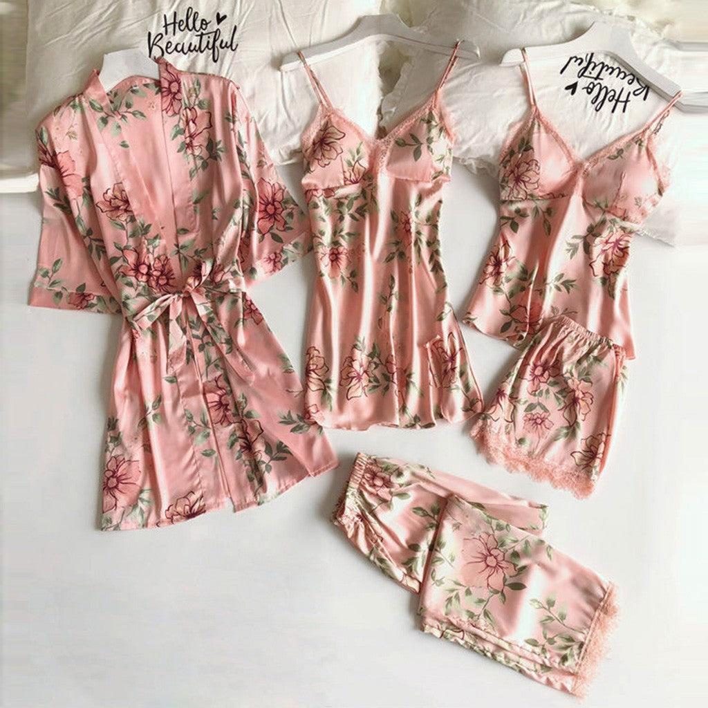 Women's Loose Comfortable Lace Five-Piece Pajama SetWomen's Loose Comfortable Lace Five-Piece Pajama Set
Indulge in luxurious comfort with our Pajamas Printed Women' Sleeping Set. This five-piece set is designed for uHomewearPlush Fashions ShopPlush Fashion ShopLoose Comfortable Lace