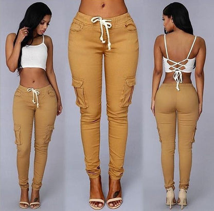 Women's multi-bag casual pantsElevate your style with our Women's multi-bag casual pants! Made of high-quality cotton, these fitted trousers feature a comfortable middle-waisted design and a stylPantsPlush Fashions ShopPlush Fashion ShopWomen'