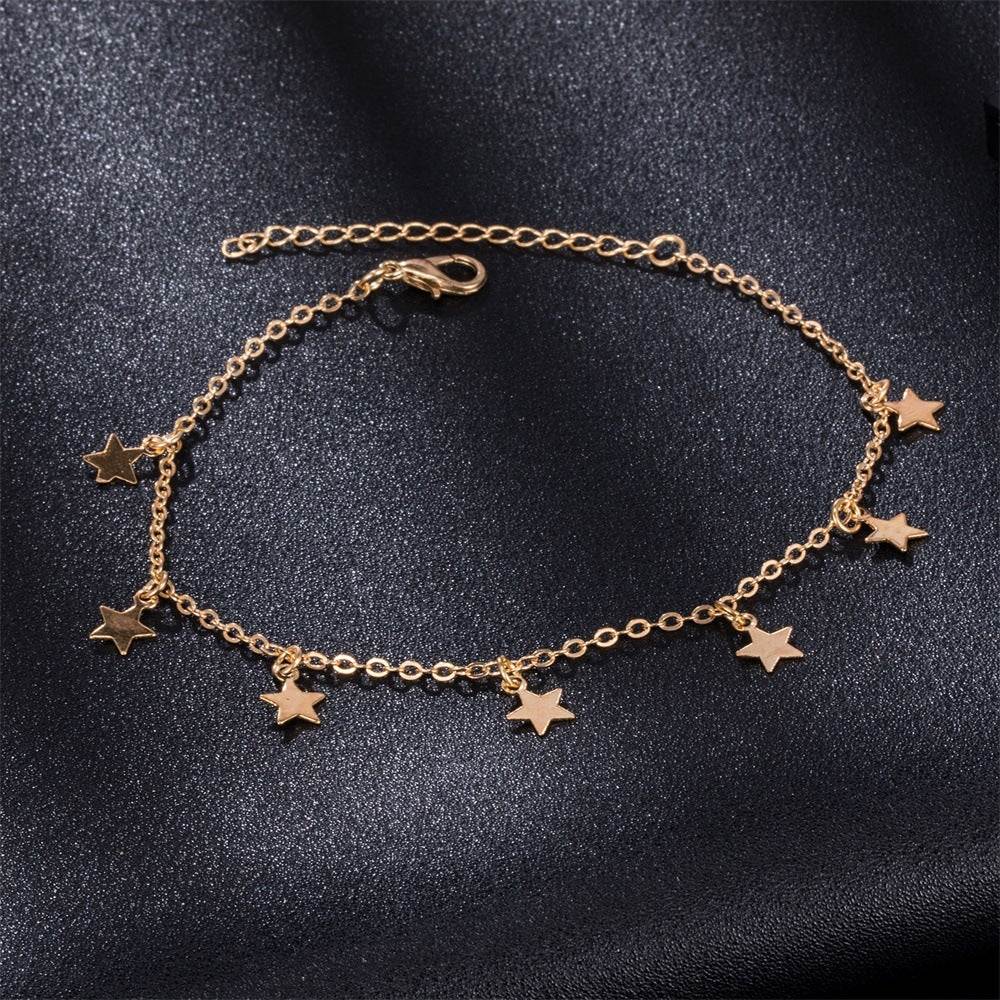 Simple Star Fashion Anklet JewelryIntroducing the Simple Star Fashion Anklet Jewelry, the perfect addition to any wardrobe. Made with high-quality alloy and electroplating technology, this anklet boaJewelryPlush Fashions ShopPlush Fashion ShopSimple Star Fashion Anklet Jewelry