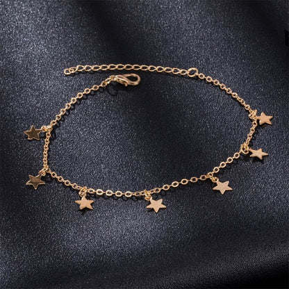 Simple Star Fashion Anklet JewelryIntroducing the Simple Star Fashion Anklet Jewelry, the perfect addition to any wardrobe. Made with high-quality alloy and electroplating technology, this anklet boaJewelryPlush Fashions ShopPlush Fashion ShopSimple Star Fashion Anklet Jewelry