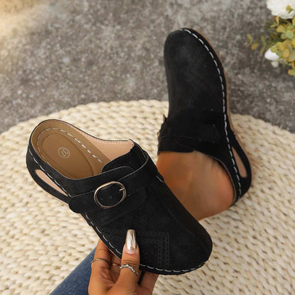 Suede Round Toe Wedge SandalsElevate your style with these Suede Round Toe Wedge Sandals. Mid heels provide comfortable support while the Elastomer and Suede material ensure durability. ImportedShoesPlush Fashion ShopPlush Fashion ShopSuede Round Toe Wedge Sandals