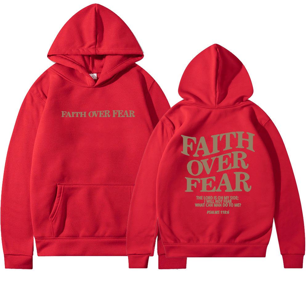 Faith Over Fear Men's And Women's Hoodies SweaterEmbrace your faith with our Faith Over Fear hoodies! Available in multiple colors and sizes, these hoodies feature a stylish letter pattern and top-stitched pockets.SweaterPlush Fashions ShopPlush Fashion ShopFear Men'