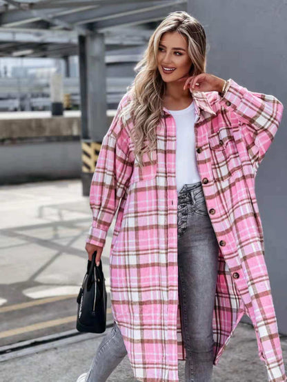 New Style Lengthened Plaid Shirt Women's ClothingExperience style and comfort with our New Style Lengthened Plaid Shirt! Made from 30%-50% cotton, this shirt features a classic check pattern and long sleeves for a ShirtPlush Fashions ShopPlush Fashion ShopStyle Lengthened Plaid Shirt Women'