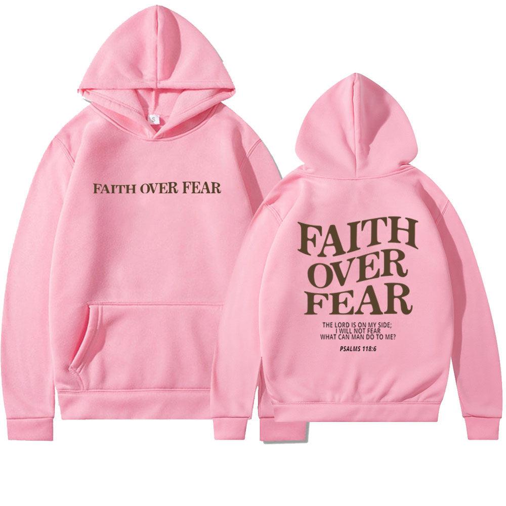 Faith Over Fear Men's And Women's Hoodies SweaterEmbrace your faith with our Faith Over Fear hoodies! Available in multiple colors and sizes, these hoodies feature a stylish letter pattern and top-stitched pockets.SweaterPlush Fashions ShopPlush Fashion ShopFear Men'