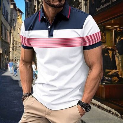 Men's Casual V-neck Button Business Striped All-matching Polot ShirtElevate your casual style with our Men's Casual V-neck Button Business Striped Polo Shirt! Available in gray, khaki, green, white, and navy blue, our shirt features Men's Polo ShirtsPlush Fashions ShopPlush Fashion Shop-neck Button Business Striped