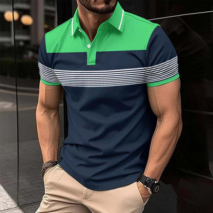 Men's Casual V-neck Button Business Striped All-matching Polot ShirtElevate your casual style with our Men's Casual V-neck Button Business Striped Polo Shirt! Available in gray, khaki, green, white, and navy blue, our shirt features Men's Polo ShirtsPlush Fashions ShopPlush Fashion Shop-neck Button Business Striped