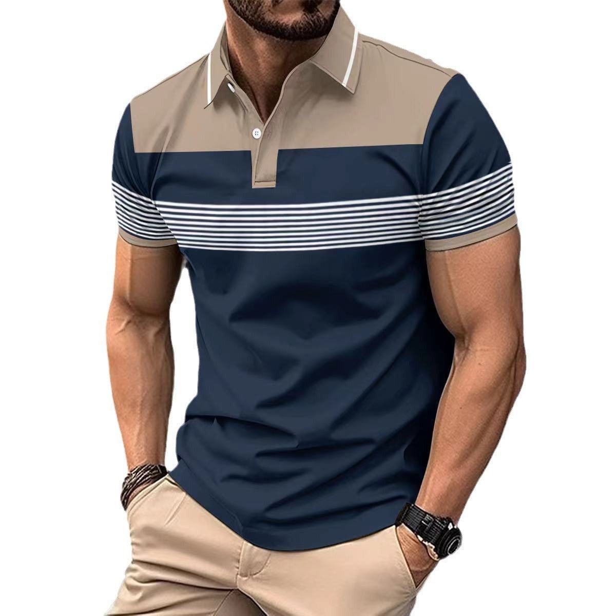 Men's Casual V-neck Button Business Striped All-matching Polot ShirtElevate your casual style with our Men's Casual V-neck Button Business Striped Polo Shirt! Available in gray, khaki, green, white, and navy blue, our shirt features Men's Polo ShirtsPlush Fashions ShopPlush Fashion Shop-neck Button Business Striped