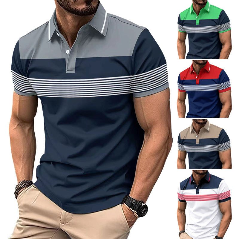 Men's Casual V-neck Button Business Striped All-matching Polot ShirtElevate your casual style with our Men's Casual V-neck Button Business Striped Polo Shirt! Available in gray, khaki, green, white, and navy blue, our shirt features Men's Polo ShirtsPlush Fashions ShopPlush Fashion Shop-neck Button Business Striped