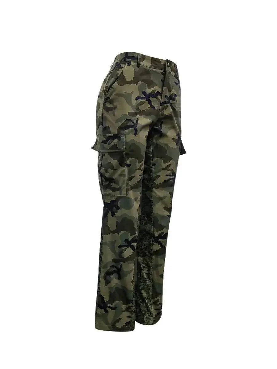 Camo Print Side Pocket Cargo Pants For WomenBe bold and confident with these Camo Print Side Pocket Cargo Pants for Women! Designed with a camouflage print and side pockets, these pants are both stylish and fuPantsPlush Fashions ShopPlush Fashion ShopCamo Print Side Pocket Cargo Pants