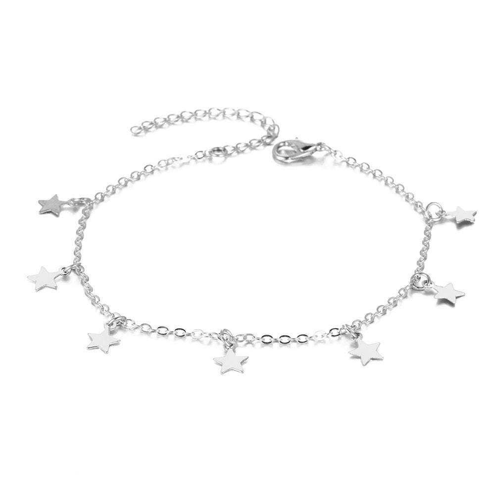 Simple Star Fashion Anklet JewelryIntroducing the Simple Star Fashion Anklet Jewelry, the perfect addition to any wardrobe. Made with high-quality alloy and electroplating technology, this anklet boaJewelryPlush Fashions ShopPlush Fashion ShopSimple Star Fashion Anklet Jewelry