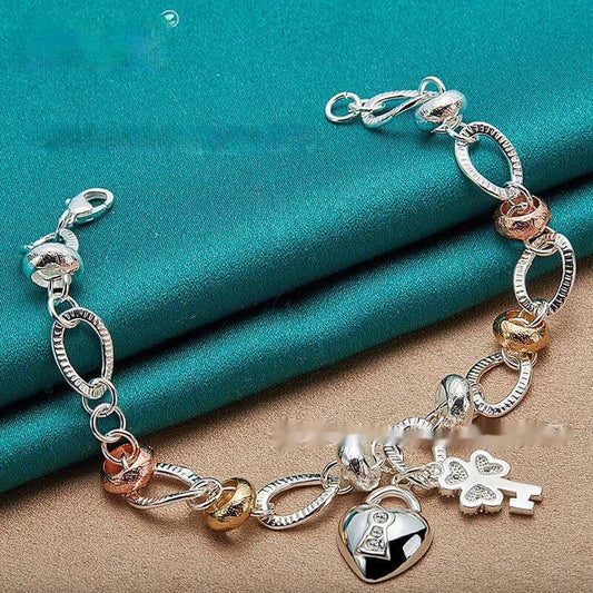 Silver Love Key Bracelet Female JewelryUnlock your style with our Silver Love Key Bracelet! Its retro, ethnic design is perfect for adding a touch of uniqueness to any outfit. The metal material ensures dJewelryPlush Fashions ShopPlush Fashion ShopSilver Love Key Bracelet Female Jewelry