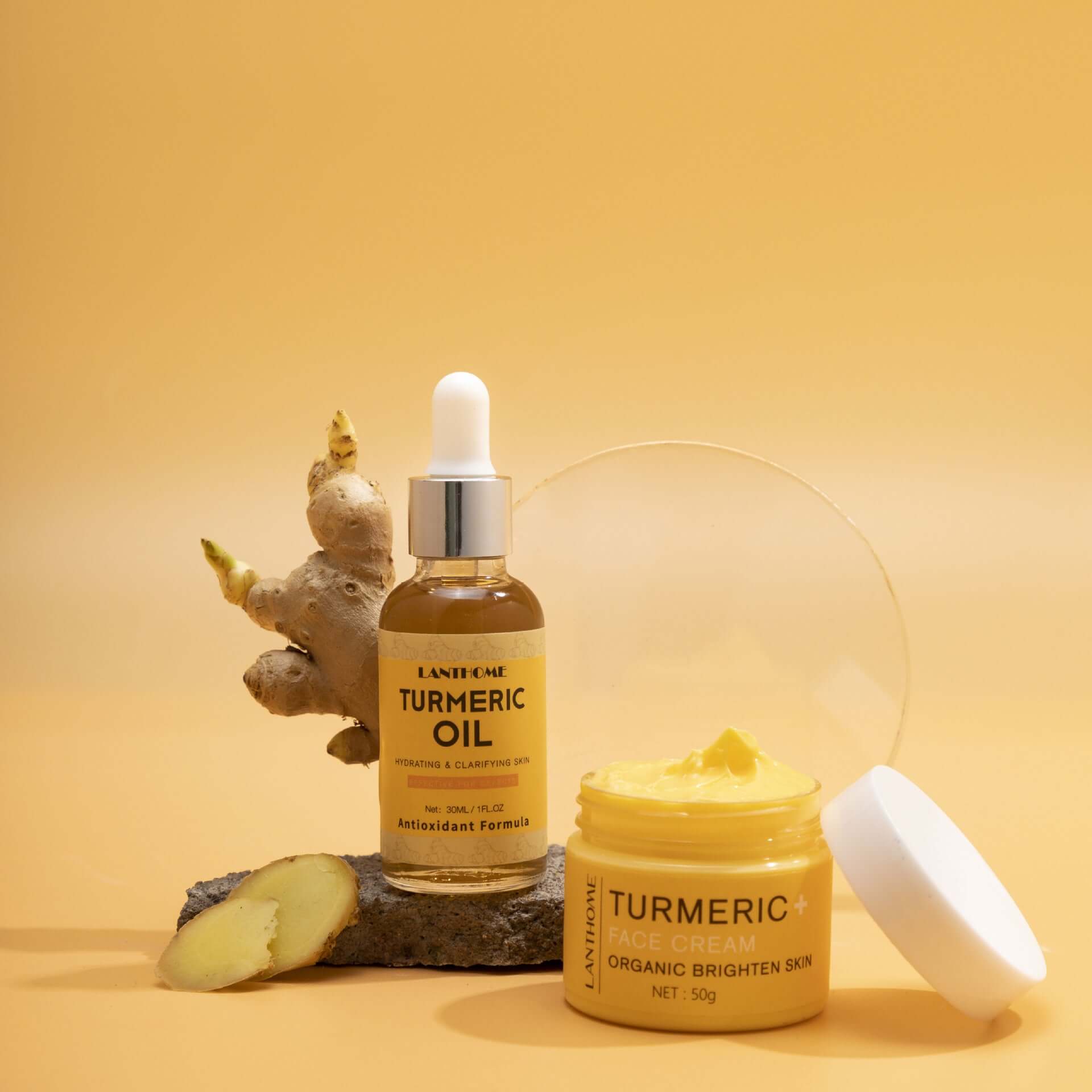 Turmeric Essential Oil Skincare Set for moisturizing, repairing, brightening, and hydrating dull skin.