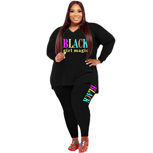 Women's Plus Size Sports And Leisure Printed Two-piece setThis Women's Plus Size Sports And Leisure Printed Two-piece Suit is perfect for active women who want to look stylish and comfortable while working out or lounging. 2 piece Pants setPlush Fashions ShopPlush Fashion ShopSize Sports