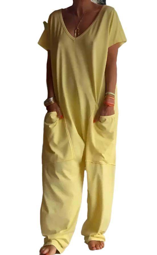 Womens Solid Color V-neck Oversized Pocket JumpsuitIntroducing our Women's Solid Color V-neck Oversized Pocket Jumpsuit! Made with comfortable Polyester fabric and available in a variety of trendy colors, this jumpsuJumperPlush Fashions ShopPlush Fashion Shop-neck Oversized Pocket Jumpsuit