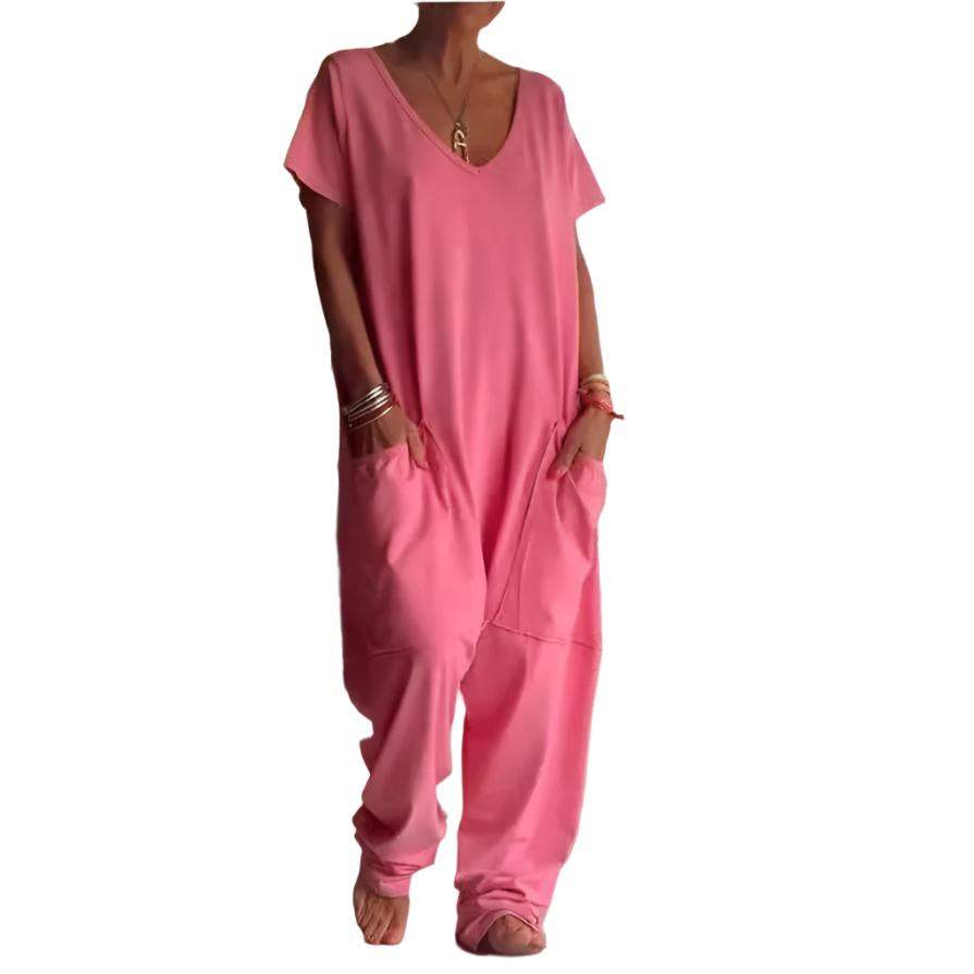 Womens Solid Color V-neck Oversized Pocket JumpsuitIntroducing our Women's Solid Color V-neck Oversized Pocket Jumpsuit! Made with comfortable Polyester fabric and available in a variety of trendy colors, this jumpsuJumperPlush Fashions ShopPlush Fashion Shop-neck Oversized Pocket Jumpsuit