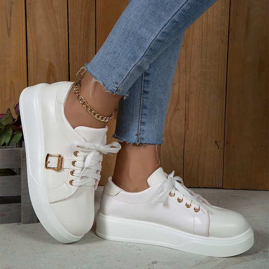 Plush Leather SneakersStep out in style and comfort with our Plush Leather Sneakers lace-up flat shoes! Crafted with a lightweight platform and round toe design, these shoes not only provsneakersPlush Fashions ShopPlush Fashion ShopPlush Leather Sneakers