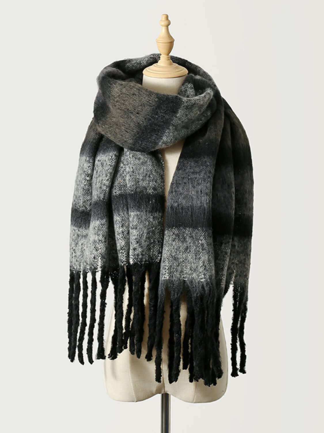 Fringe Color Block ScarfWrap yourself in luxurious style with our Fringe Color Block Polyester Scarf. Made from 100% polyester and imported, this 1-piece scarf features a length of 70.9 incScarvesPlush Fashion ShopPlush Fashion ShopFringe Color Block Scarf