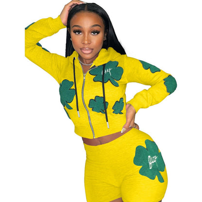 Women's Sports Two-piece Set Short SuitThis stylish two-piece set features vibrant printing, soft and comfortable cotton blend fabric, and a range of trendy colors to choose from. Perfect for active women2 piece short setPlush Fashions ShopPlush Fashion Shop-piece Set Short Suit