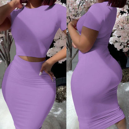 Fitted Dress WearSolid Color Short Sleeve Top Suit Tight Midi Fitted Dress  Wear .Unleash your inner fashionista with our Solid Color Short Sleeve Top Suit Tight Midi Dress! Made froDressPlush Fashions ShopPlush Fashion ShopFitted Dress Wear